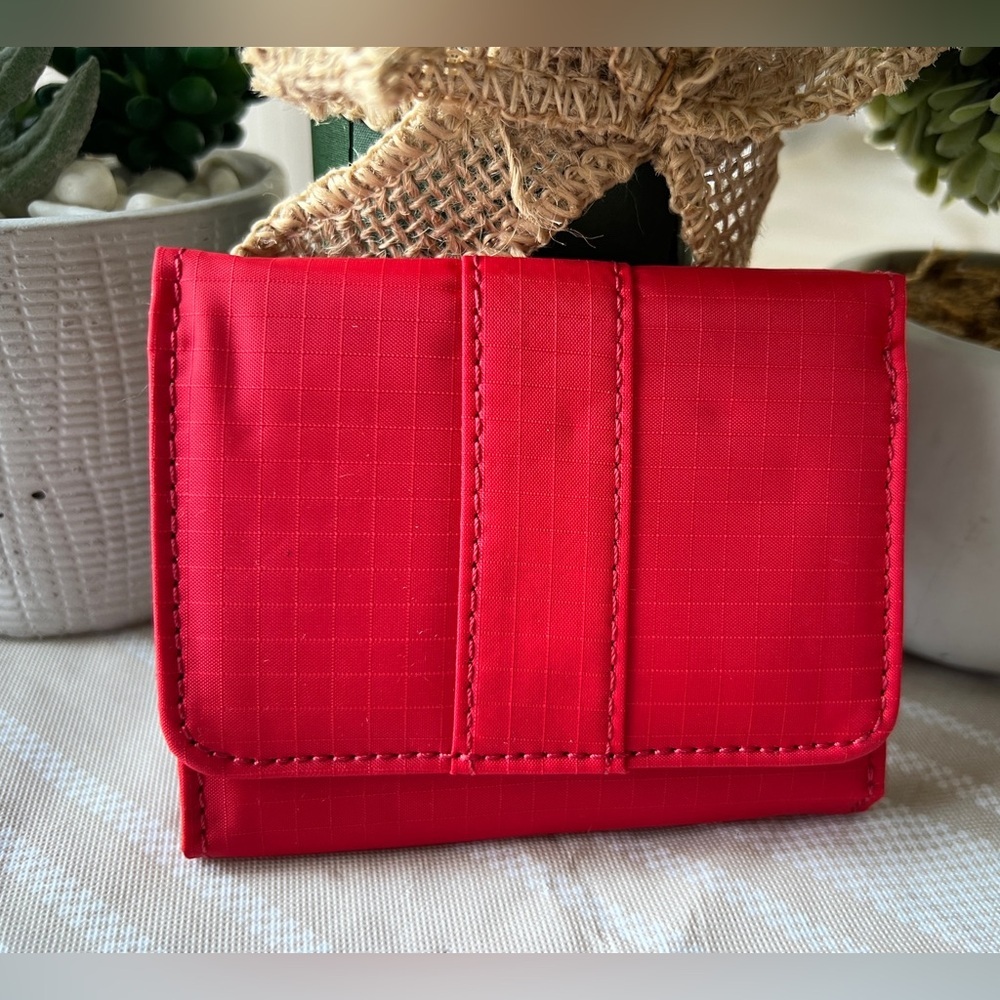 Red Nylon Compact Wallet